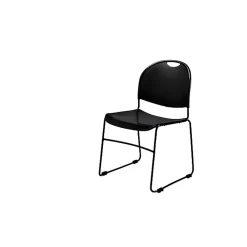Folding & Stacking*National Public Seating NPS Commercialine 850 Series Ultra Compact Stack Chair, Black, 8 Pack (850-CL/8)