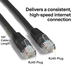 NXT Technologies ™ 100' CAT-6 Cable, Black (NX29932)