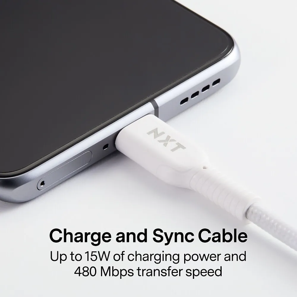™ 6 Ft. Braided USB-C Cable, White (NX60470)<NXT Technologies Discount