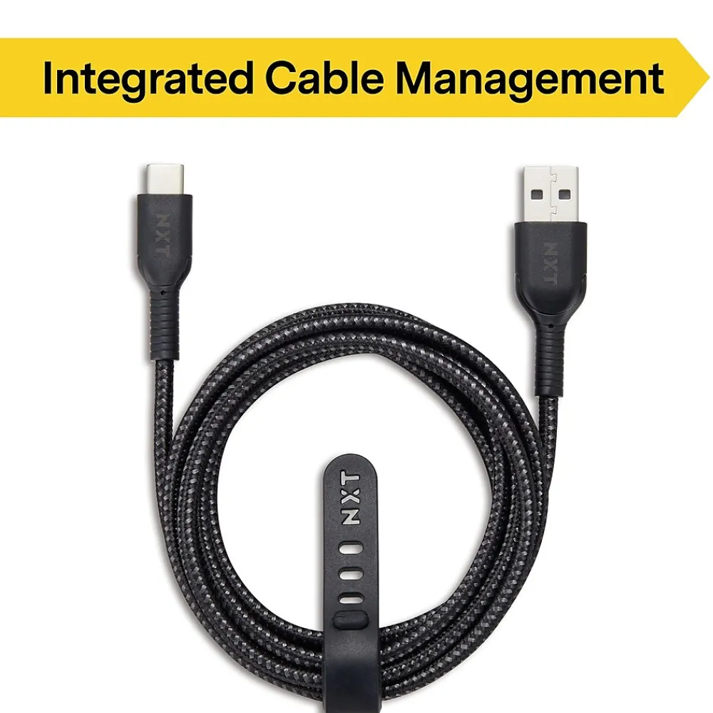 ™ 6 Ft. Braided USB-C to USB-A Cable, Black (NX60471)<NXT Technologies