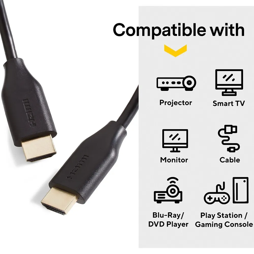 NXT Technologies ™ NX29738 4' HDMI 4K Audio/Video Cable, Male to Male, Black