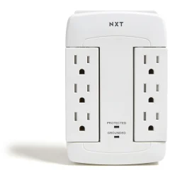 NXT Technologies ™ 6-Outlet 2 USB Swivel Wall Tap, 900 Joules (NX54322)