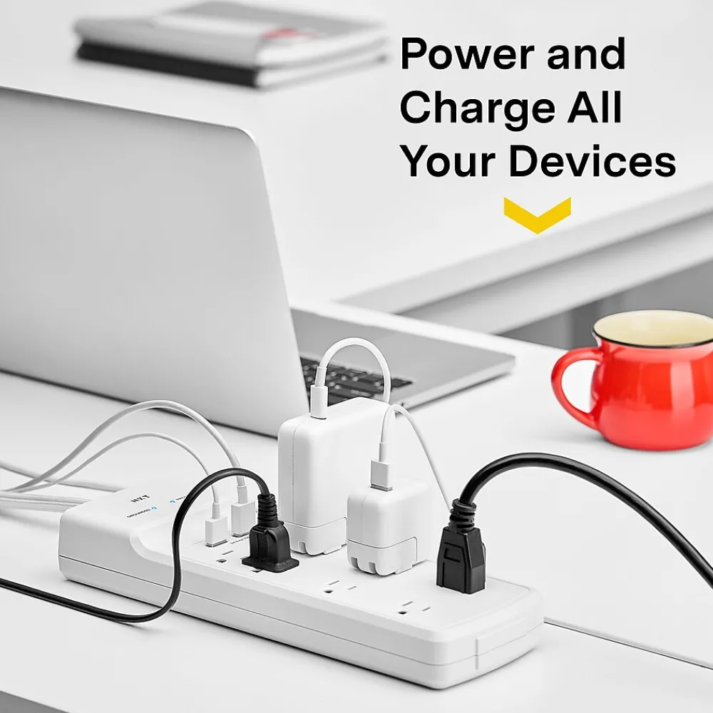 NXT Technologies ™ 8-Outlet Plus USB Surge Protector, 6' Cord, 2100 Joules (NX54317)