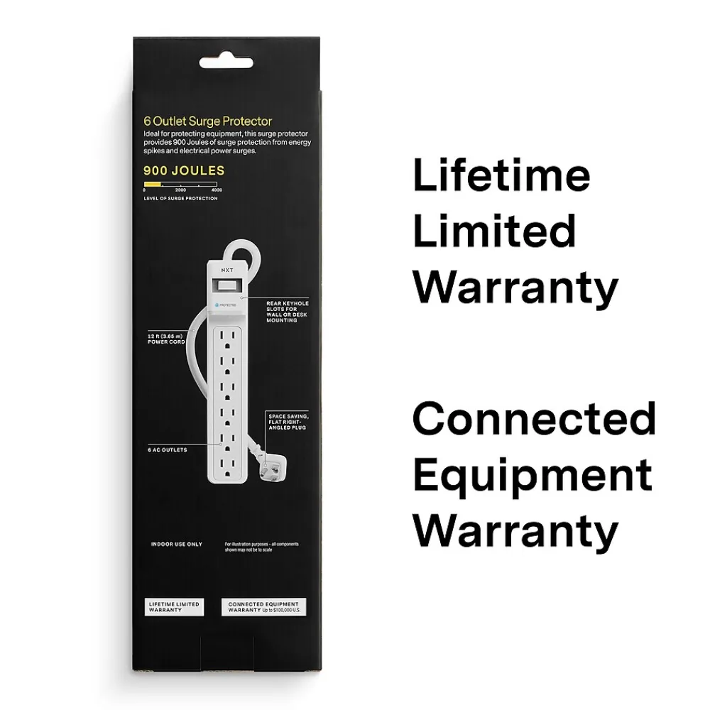 NXT Technologies ™ 6-Outlet Surge Protector, 12' Cord, 900 Joules (NX61425)