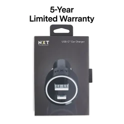 ™ Universal 2-Port USB-C and USB-A Car Charger, Black (NX54336)<NXT Technologies Best