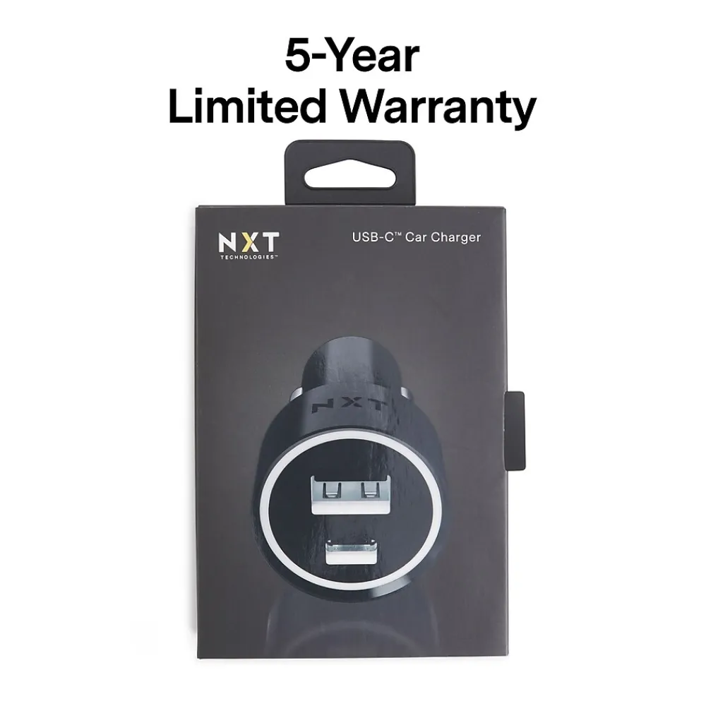 ™ Universal 2-Port USB-C and USB-A Car Charger, Black (NX54336)<NXT Technologies Best