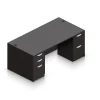 Office Desks*Offices to go Superior Laminate Double Pedestal Desk, Box/File, American Espresso, 29.5"Hx71"Wx36"D