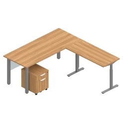 L-Desks*Offices to go Superior Laminate 71" L-Shaped Desk, (TDOTG21-AWL) Autumn Walnut