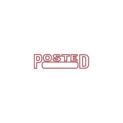 Stamps & Stamp Pads|Offistamp Pre-Inked Stamp, POSTED, Red Ink (034521)
