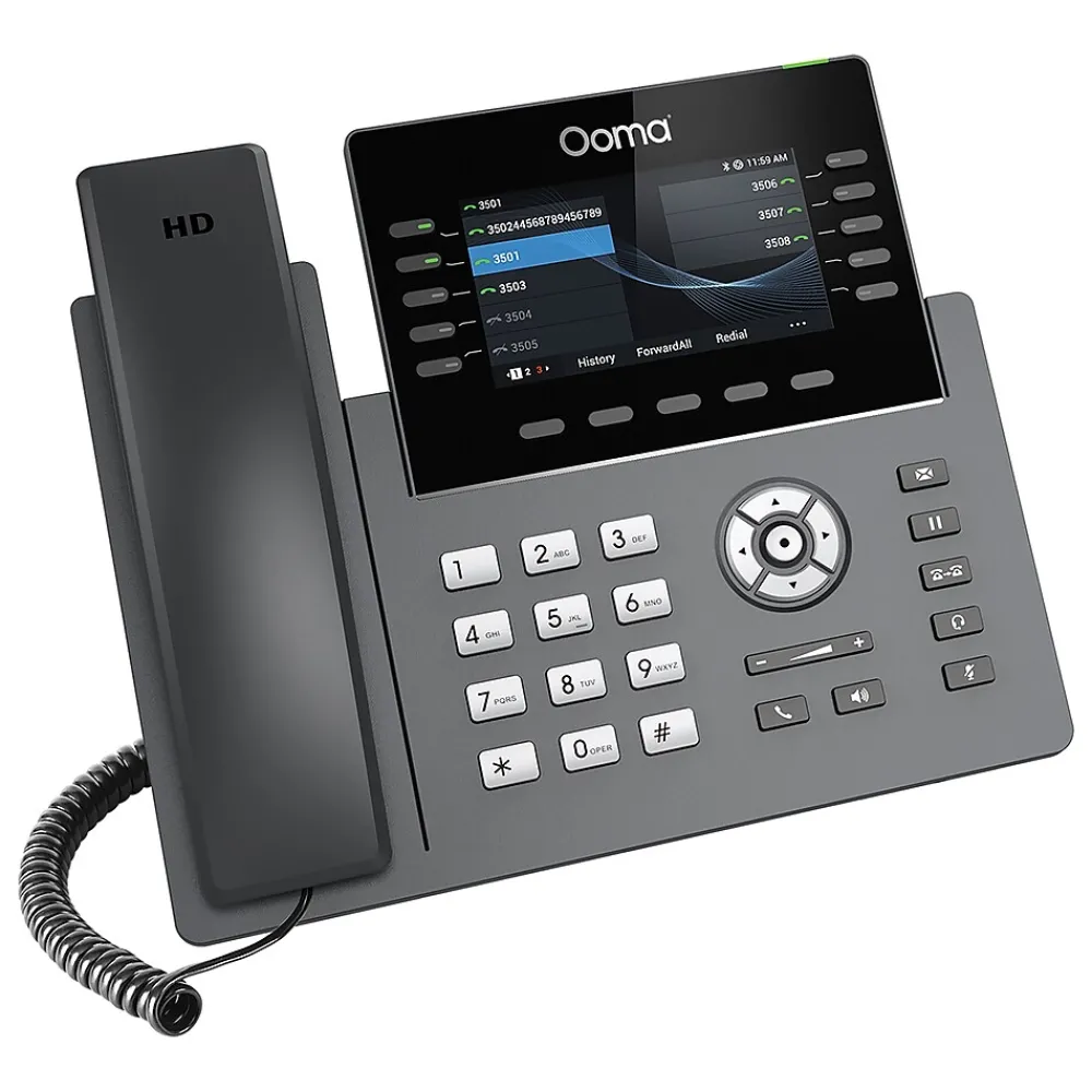 Ooma 10-Line Wi-Fi IP Corded Conferece Phone, Black (2615W)