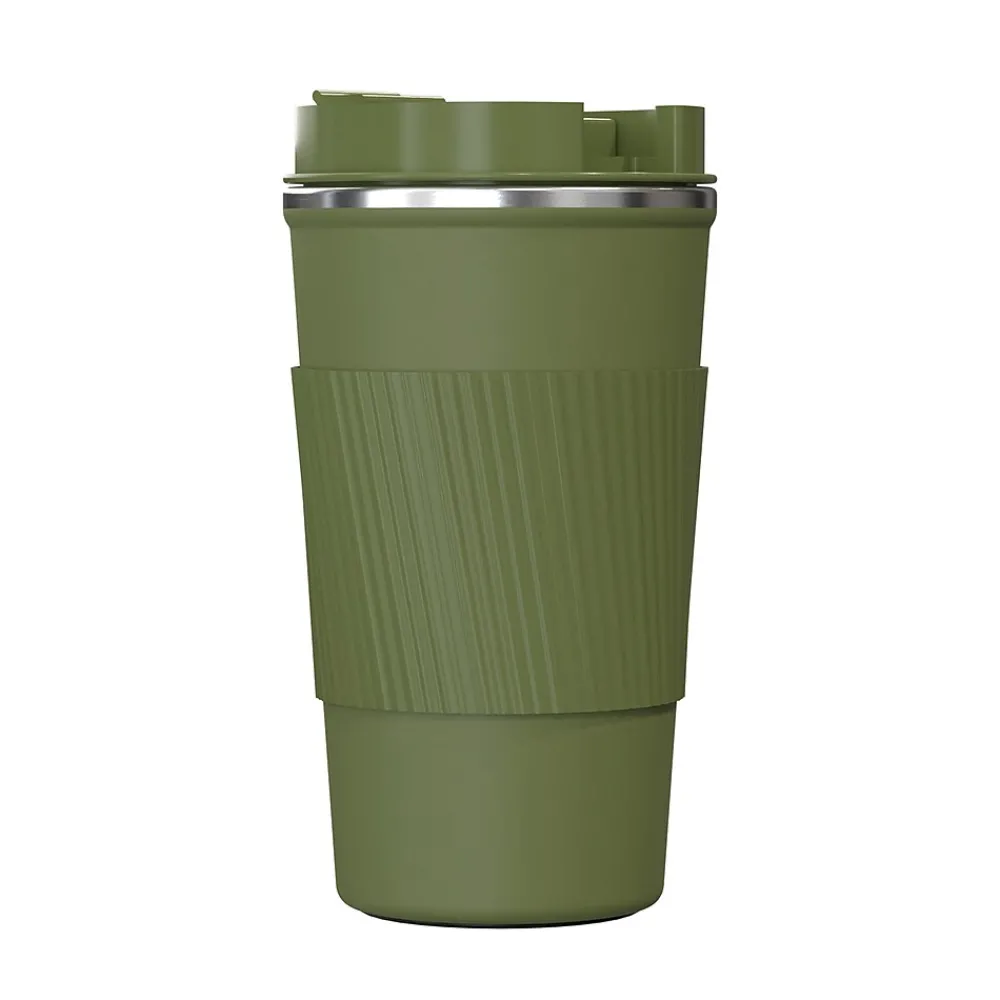 Stainless Steel Double-Walled Vacuum Insulated Coffee Cup, 17.2 oz., Olive Green (OUTD9454)<Outdoors Professional