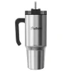 Stainless Steel Double-Walled Vacuum Insulated Tumbler with Straw, 30 oz., Silver (OUTD9034)<Outdoors Professional Hot