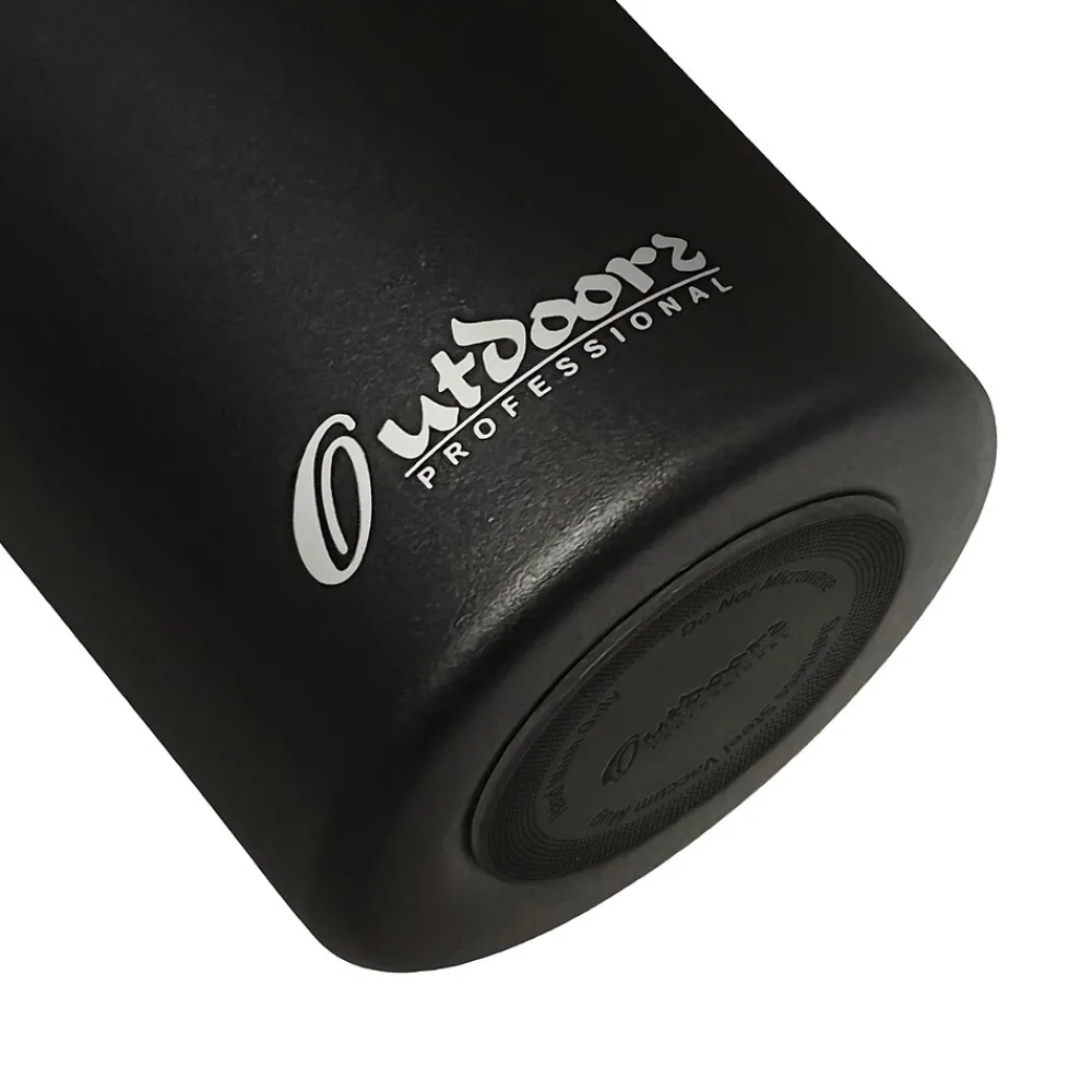 Outdoors Professional Stainless Steel Double-Walled Vacuum-Insulated Travel Bottle, 20 oz., Black (OUTD3675)