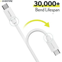 USBC Certified Charging Cables USB-C to USB-C Charging Cable, 10 ft., White, 3/Pack (MFIWHITE10FTX2)<Overtime Discount