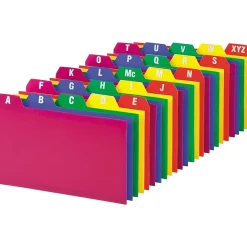 Index Cards*Oxford Alpha Card Guides, Assorted Colors, 3" x 5", 25/Set (73153)