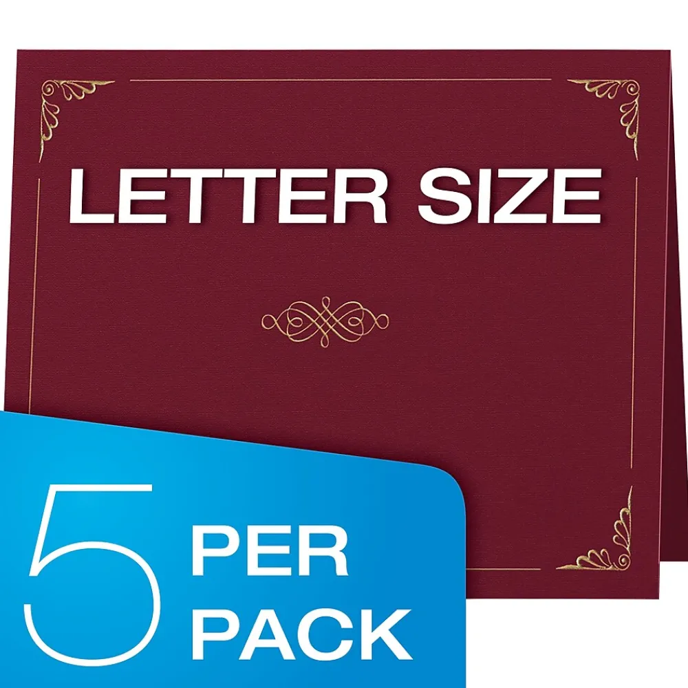 Awards & Certificates*Oxford Certificate Holders, 8.88" x 11.25", Burgundy, 5/Pack (29900585BGD)