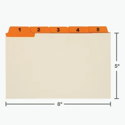 Index Cards*Oxford Laminated Tab Daily Index Card Guides, 5" x 8", Manila, 31/Set (OXF05832)