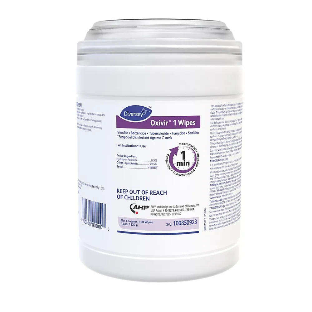Disinfecting Wipes, 160 Wipes/Container, 12/Carton (100850923)<Oxivir Best