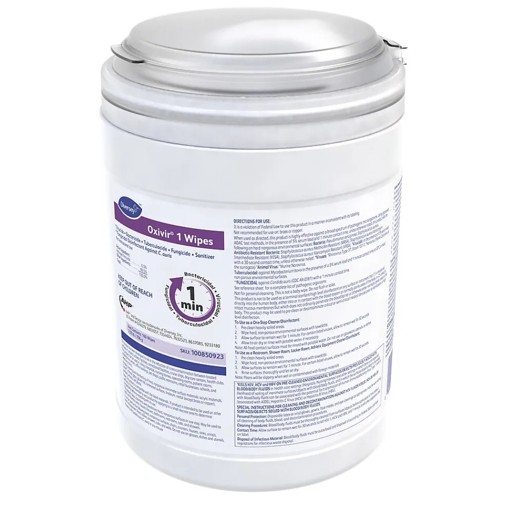 Disinfecting Wipes, 160 Wipes/Container, 12/Carton (100850923)<Oxivir Best