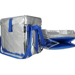 PACKiT Fresh Eco Freeze Tote, Large, Silver/Blue, 4/Carton (PKF-UD-MAG)