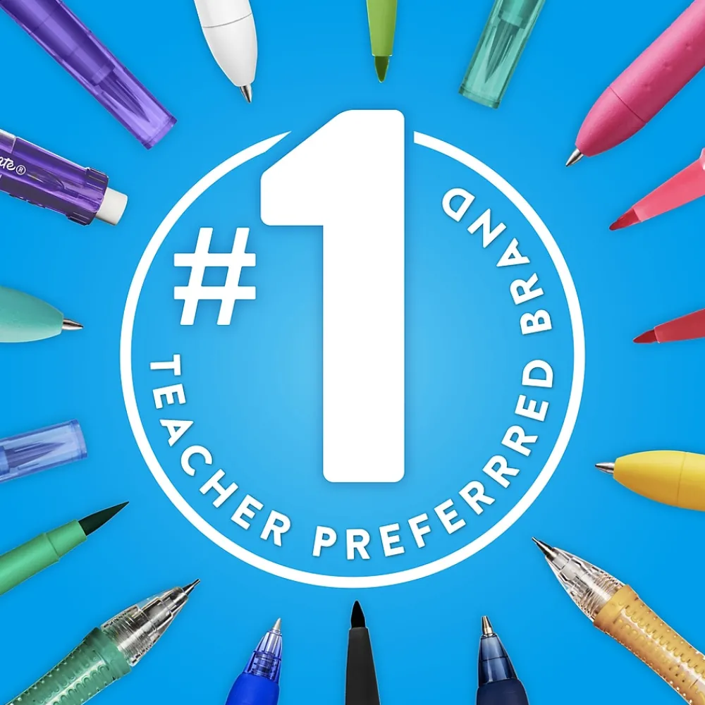 Pens|Paper Mate Flair Felt Pen, Medium Point, 0.7mm, Blue Ink, Dozen (8410152)
