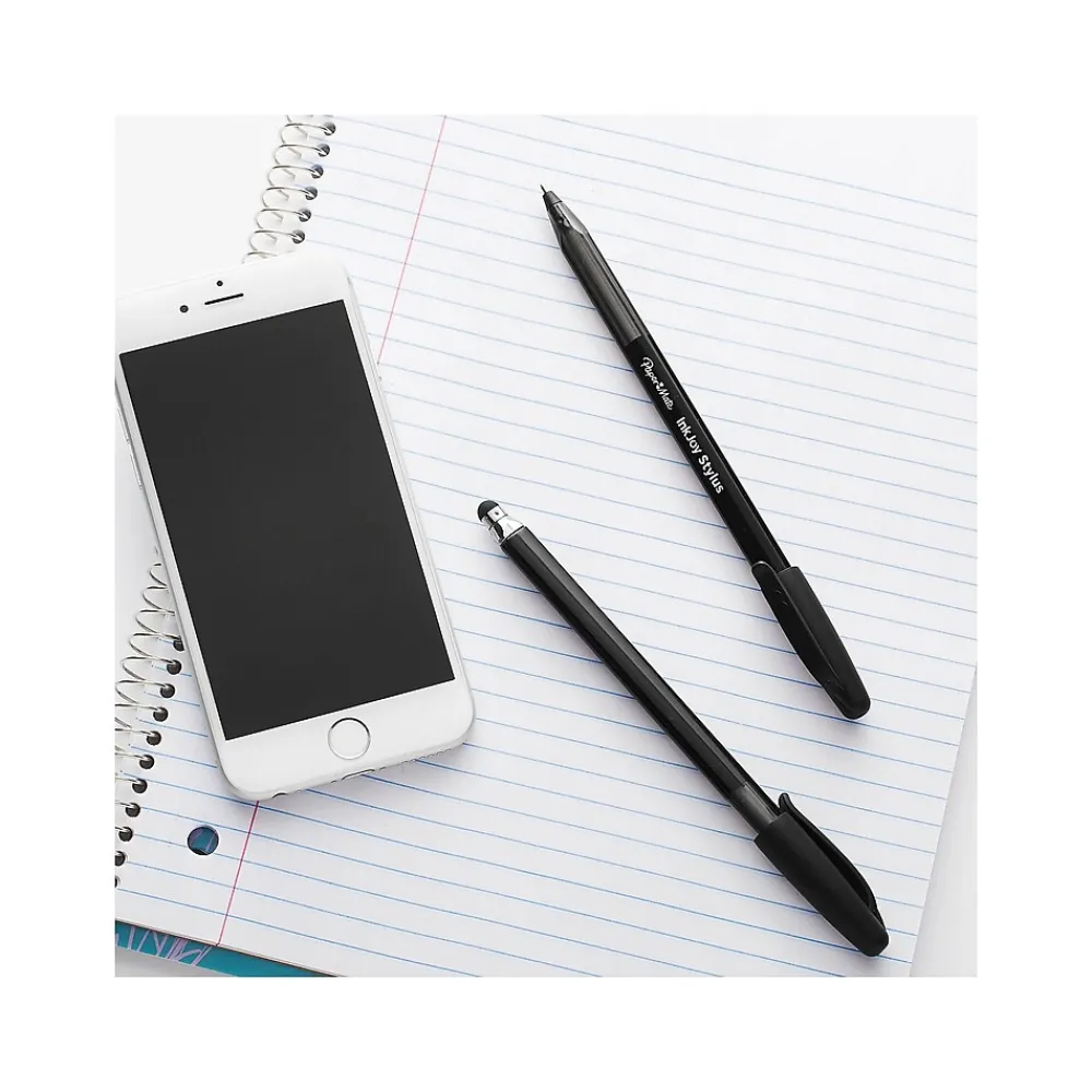 Pens|Paper Mate InkJoy Stylus Ballpoint Pen, Medium Point, Black Ink, Dozen (1951348)