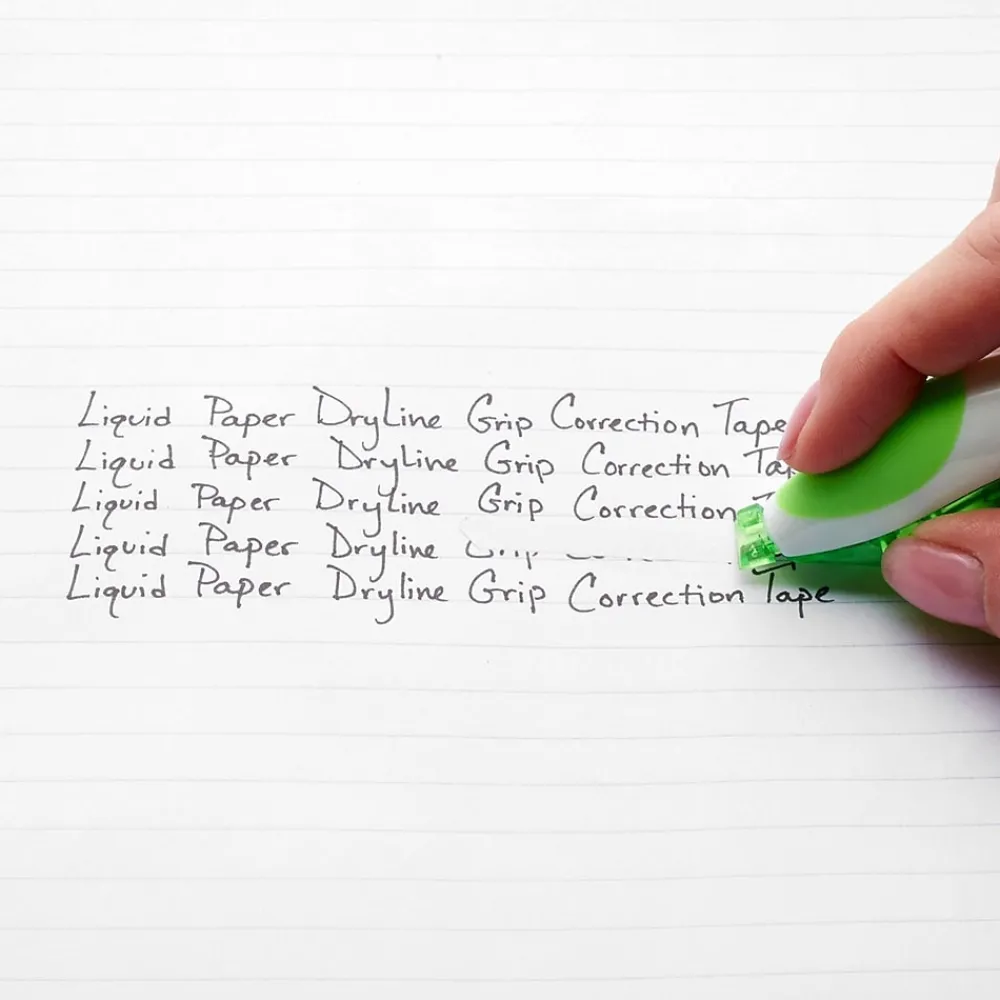 Correction & White-Out|Paper Mate Liquid Paper DryLine Grip Correction Tape, White, 2/Pack (87813)