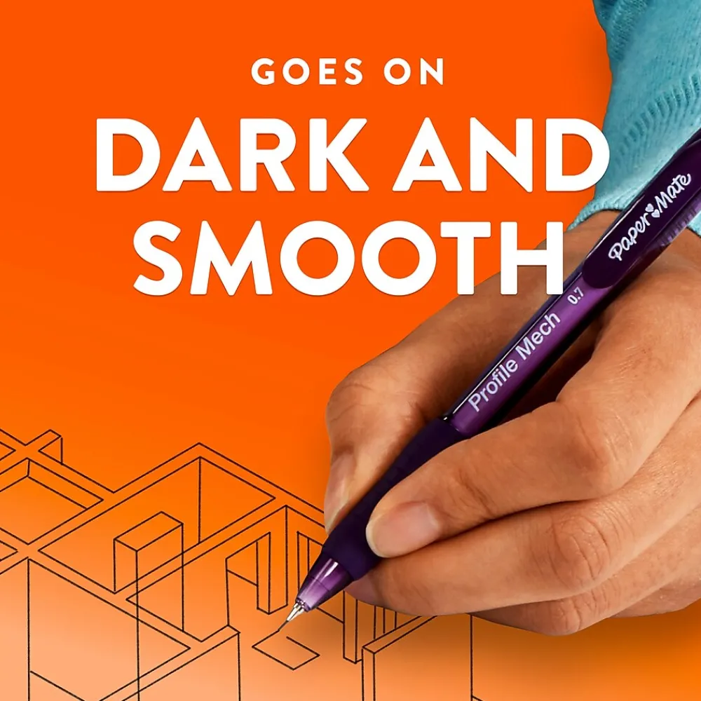 Pencils|Paper Mate Profile Mech Mechanical Pencil, 0.7mm, #2 Medium Lead, 8/Pack (2105705)