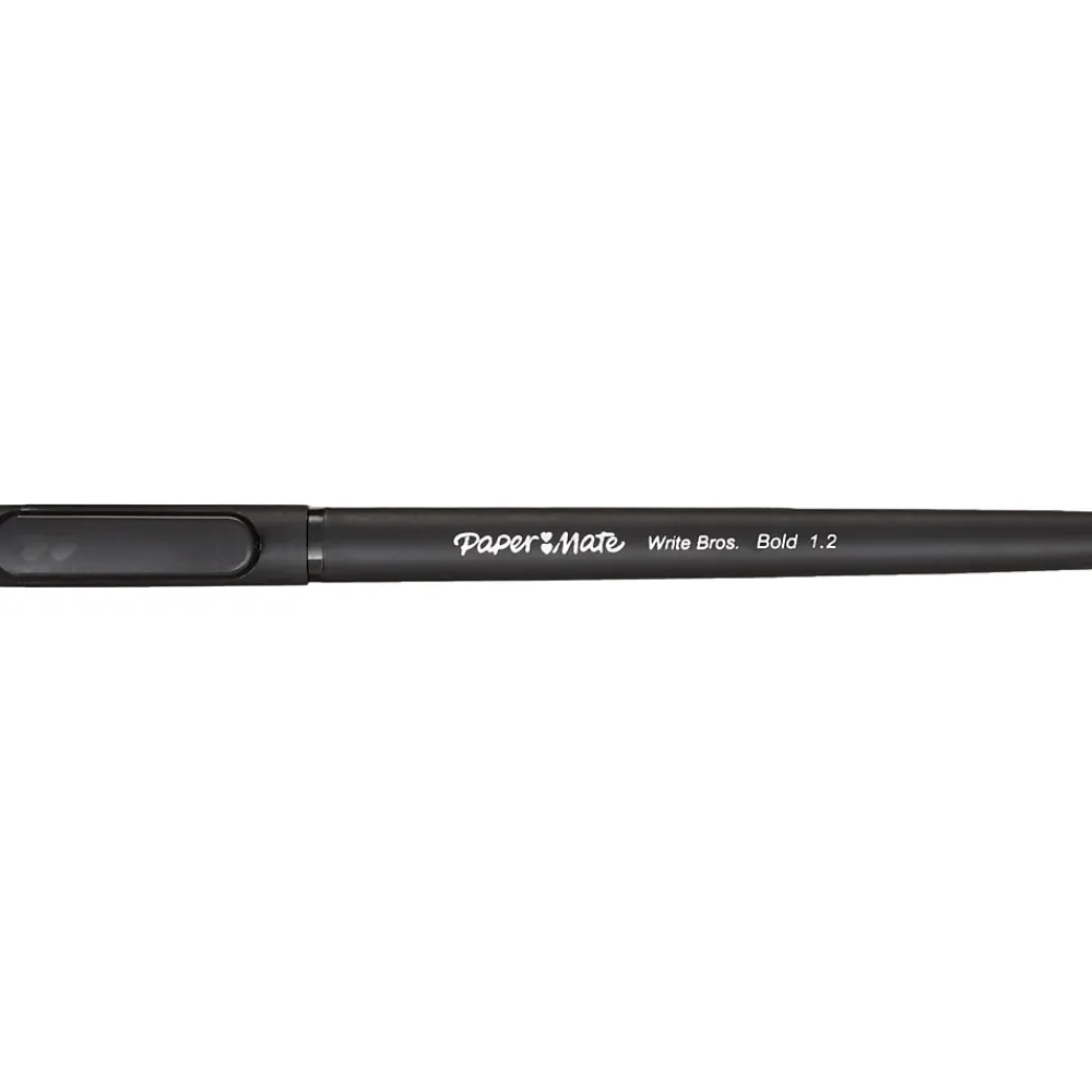 Pens|Paper Mate Write Bros. Ballpoint Pen, Bold Point, Black Ink, Dozen (2124520)