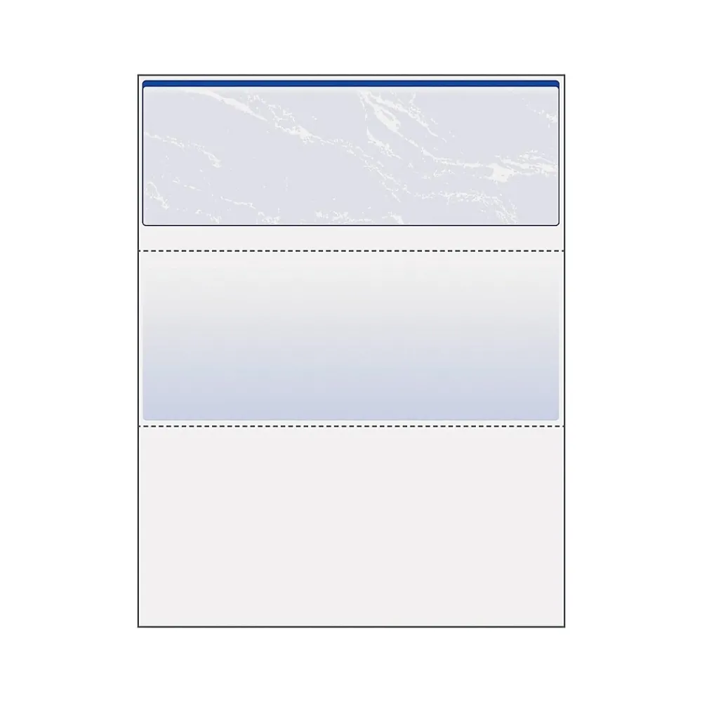 Security & Carbon*Paris DocuGard Standard 8.5" x 11" Business Security Check On Top, 24 lbs., Blue, 500 Sheets/Ream (PRB04501)