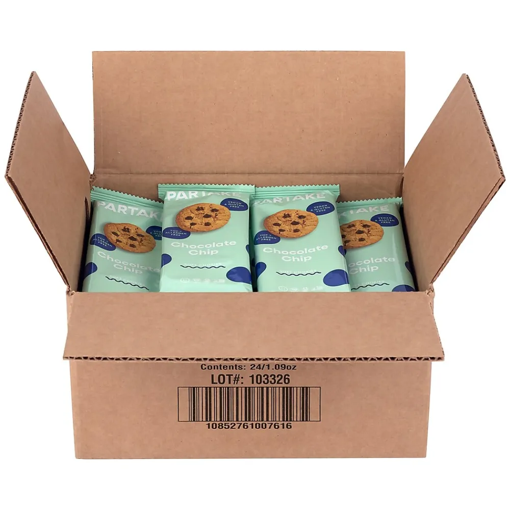 Partake Soft Chocolate Chip Cookie Snack Pack, 1.09 oz, 24/Pack (220-02418)