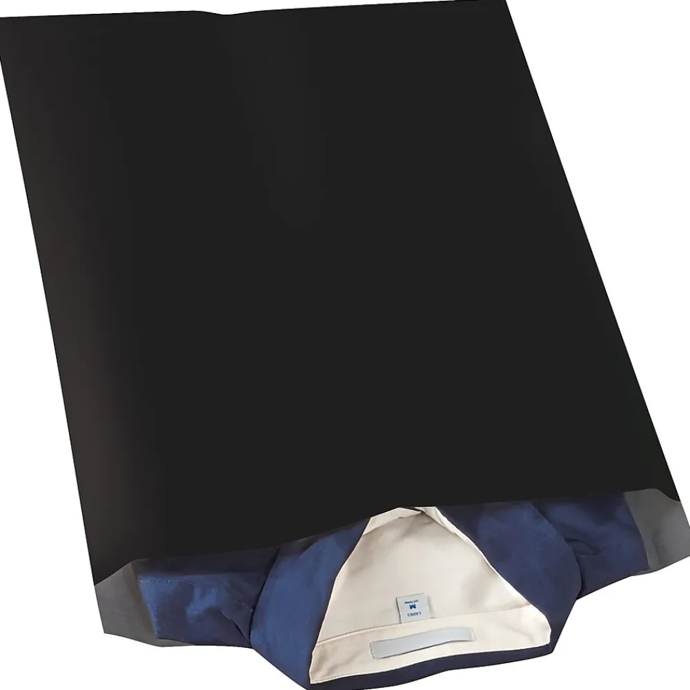 Best Partners Brand Colored Poly Mailers, 14.5" x 19", Black, 100/Case (CPM1419BK)