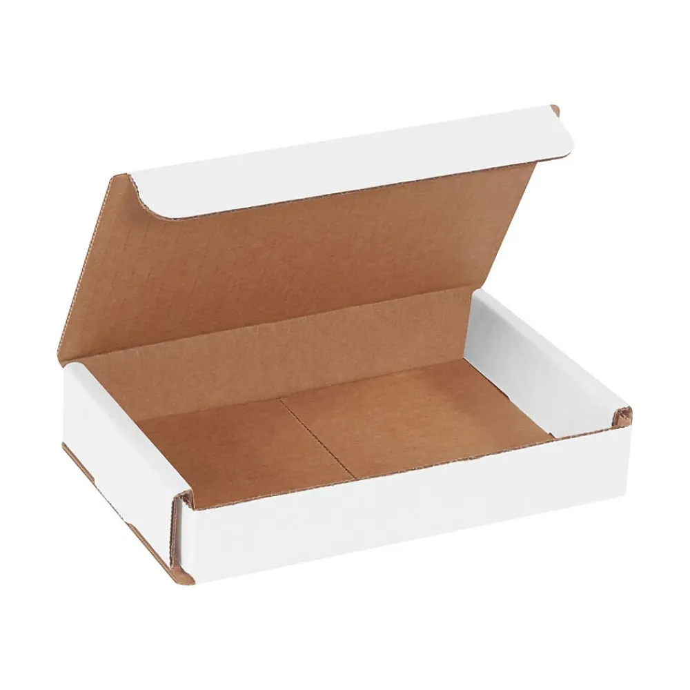 Hot Partners Brand Corrugated Mailers, 6" x 4" x 1", White, 50/Bundle (M641)