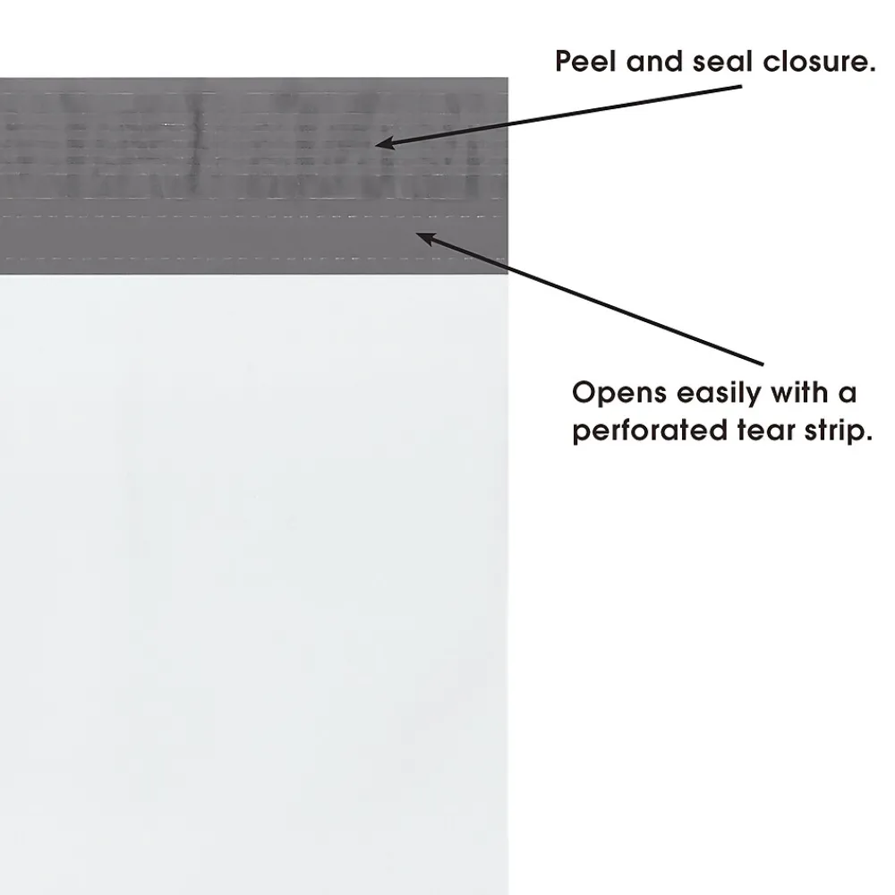 Clearance Partners Brand Expansion Poly Mailers, 11" x 13" x 4", White, 100/Case (EPM11134)