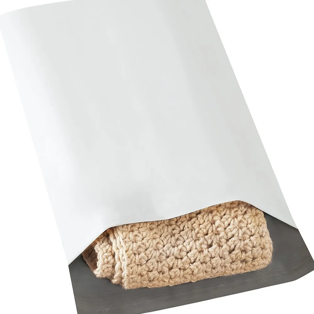 Clearance Partners Brand Expansion Poly Mailers, 11" x 13" x 4", White, 100/Case (EPM11134)