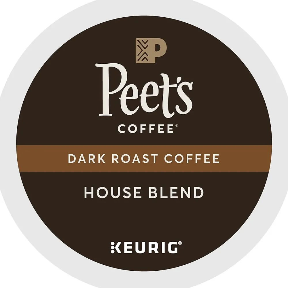 Peet's Coffee House Blend Coffee Keurig® K-Cup® Pods, Dark Roast, 22/Box (6546)