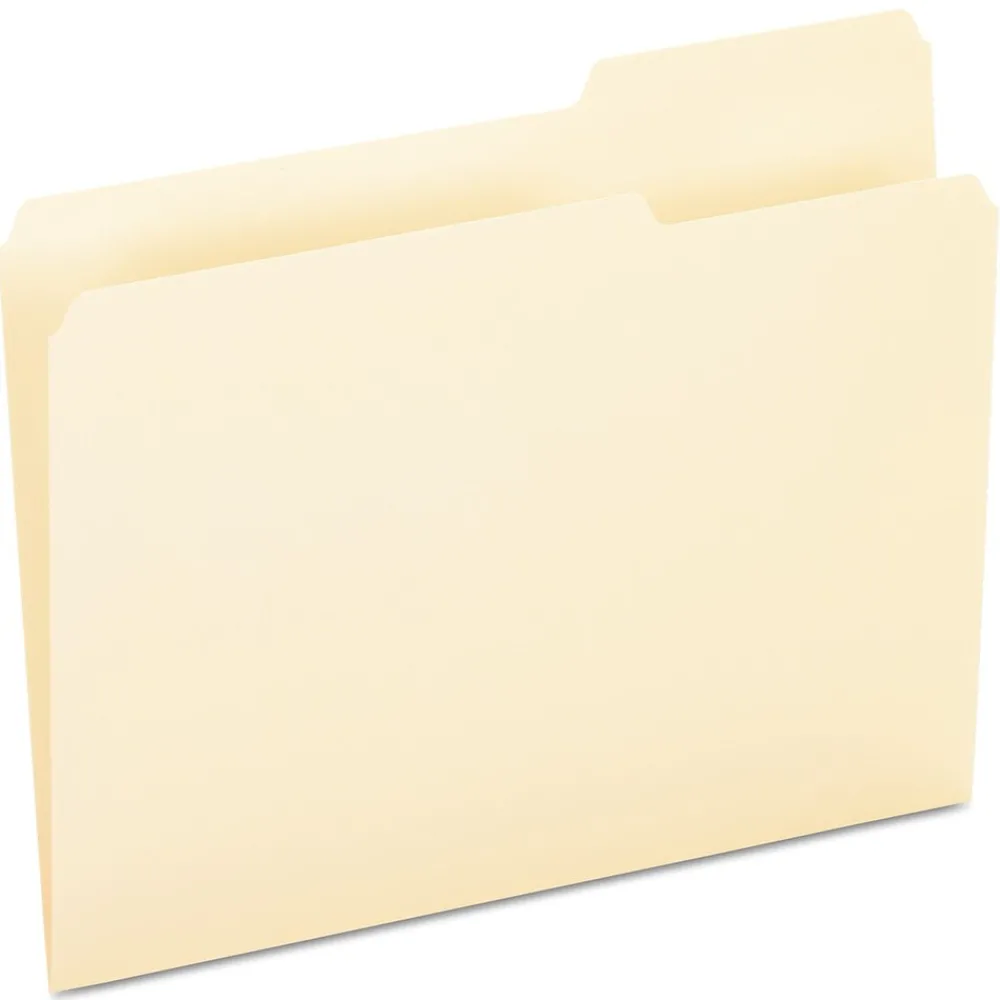 File Folders|Pendaflex Essentials File Folder, 3 Tab, Letter Size, Manila, 100/Box (PFX 752 1/3-3)