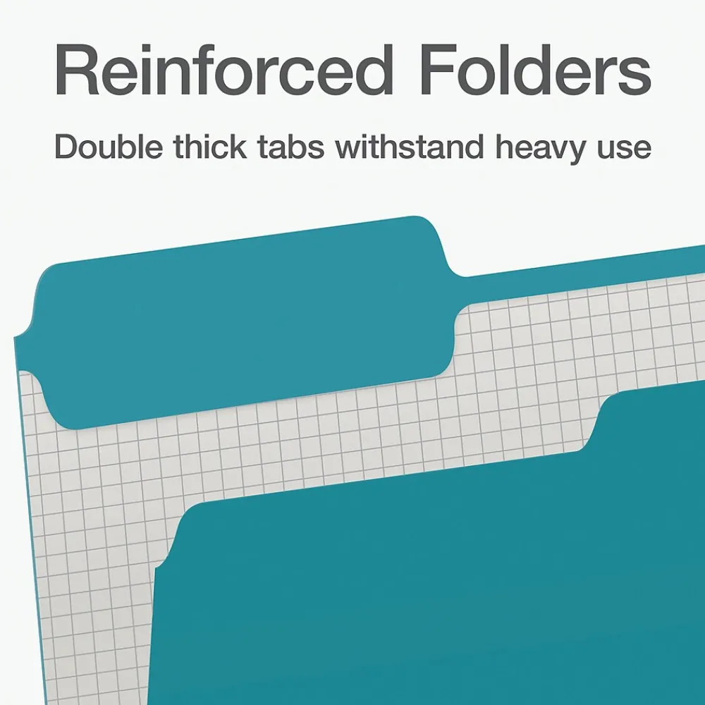 File Folders|Pendaflex Heavy Duty File Folder, 1/3-Cut Tab, Letter Size, 100/Box (1006995)