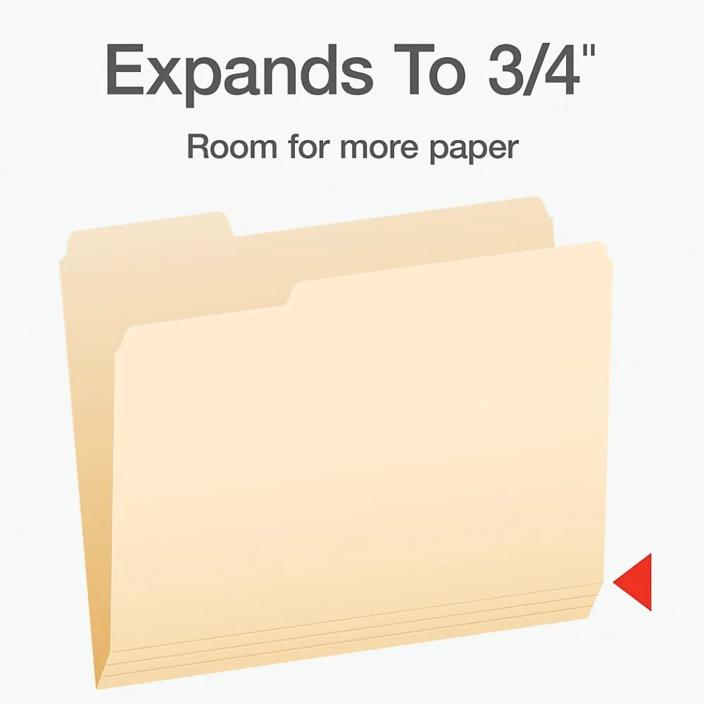 File Folders|Pendaflex Heavy Duty File Folder, 1/3-Cut Tab, Letter Size, 100/Box (1007080)