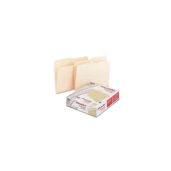 File Folders|Pendaflex Recycled File Folder, 2/5-Cut Tab, Letter Size, Manila, 100/Box (752 1/2)