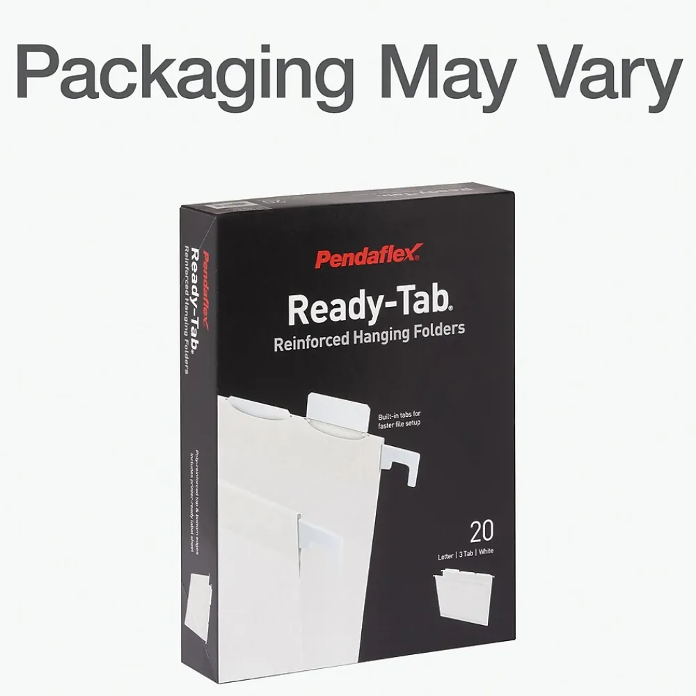 Hanging File Folders|Pendaflex Standard Reinforced Hanging File Folder, 6-Tab, Letter, White, 20/Box (1006985)