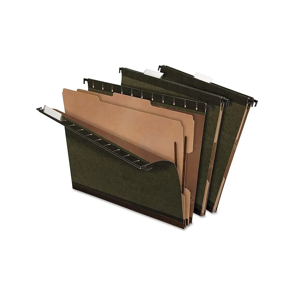 Hanging File Folders|Pendaflex SureHook Hanging File Folders, Letter Size, Standard Green, 10/Box (PFX 59254)