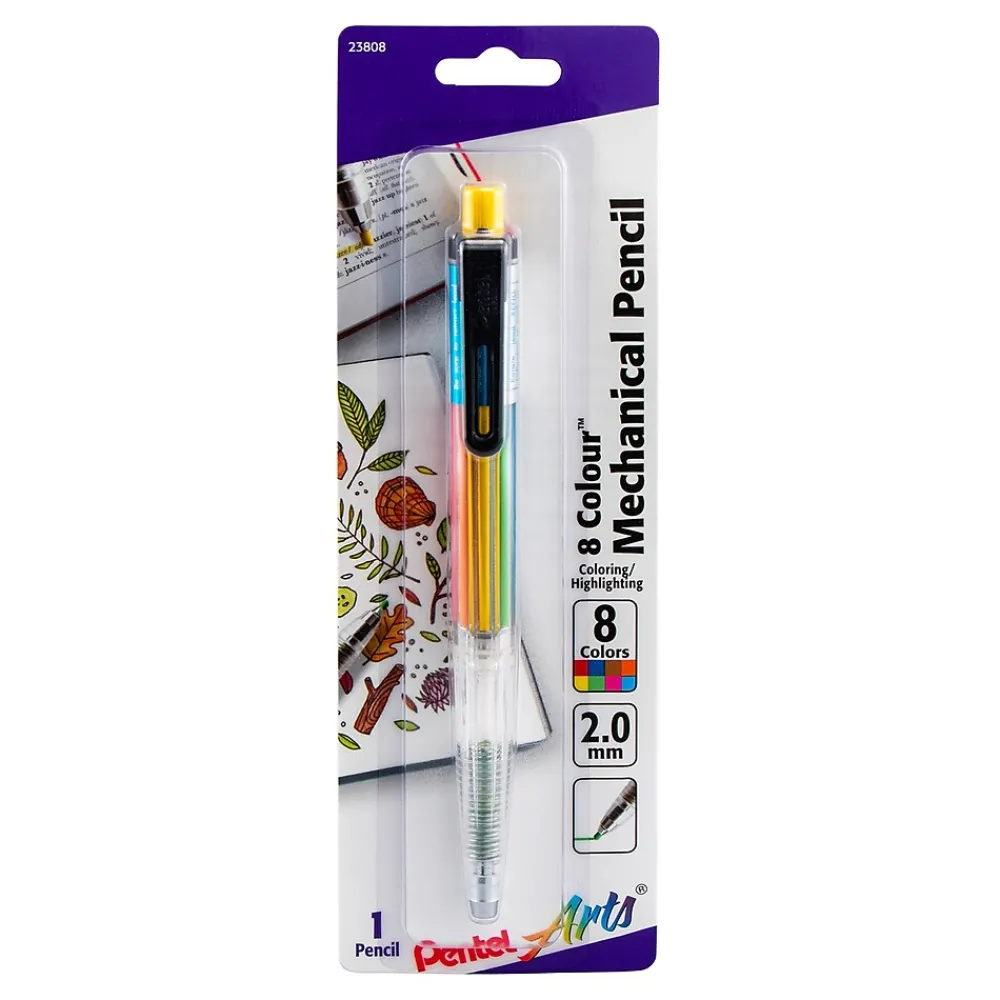 Pencils|Pentel 8 Color Mechanical Pencil, 2.0mm (PTAPH158BP)
