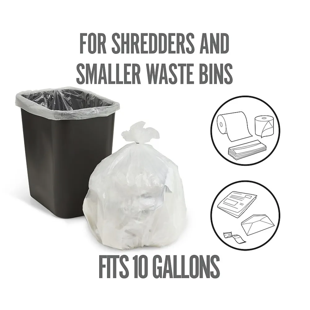 ™ 10 Gallon Kitchen Trash Bag, 24" x 24", High Density, 0.36 mil, Clear, 300 Bags/Box (PK56746)<Perk Sale