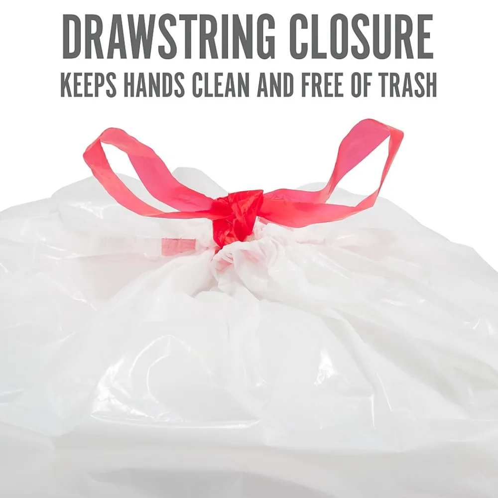 ™ 13 Gallon Kitchen Trash Bag, 28" x 24", Low Density, 0.9 mil, White, 50 Bags/Box, 6 Boxes/Carton (PK56745CT)<Perk Clearance