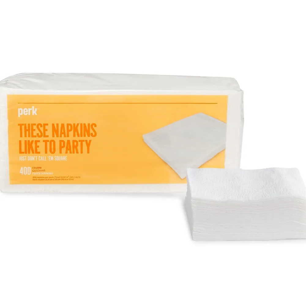 Perk ™ Luncheon Lunch Napkin, 1-ply, White, 400 Napkins/Pack (PK28584)