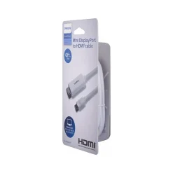 Philips 6' Mini DisplayPort to HDMI Audio/Video Cable, Male to Male, White (SWV2442N/27)