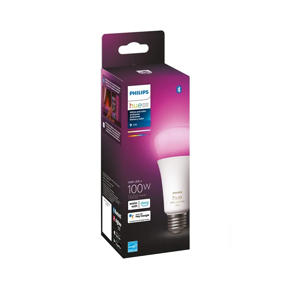 Philips Hue White Light Bulb, A21 16 Million Colors 16W E26 (562982)