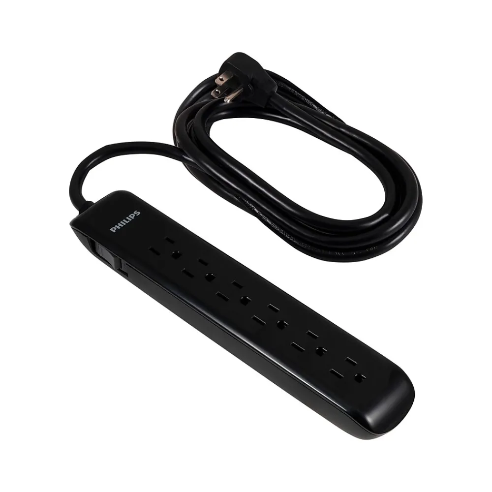 Philips 6-Outlet Surge Protector, 10', Black (SPP6110BC/37)