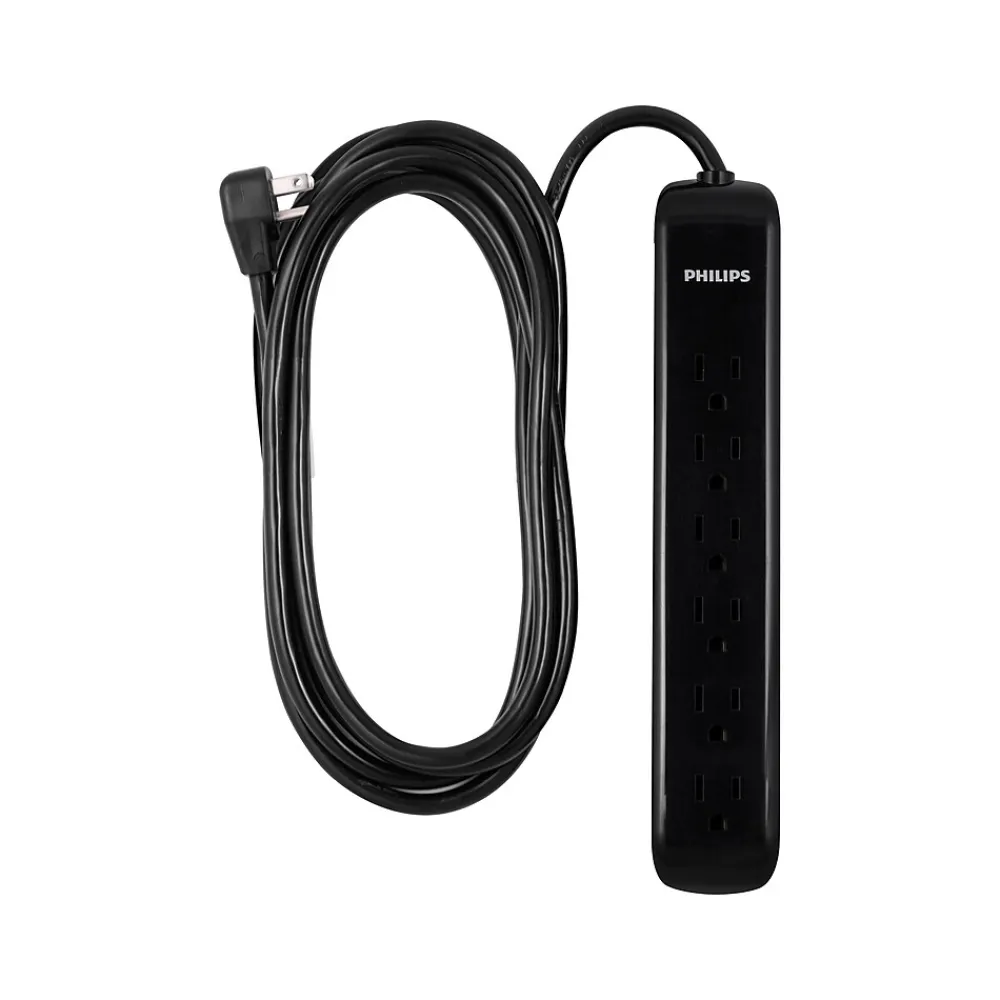 Philips 6-Outlet Surge Protector, 10', Black (SPP6110BC/37)